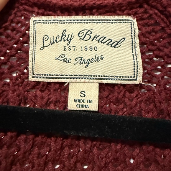 Lucky Brand Deep Red Cardigan Sweater - Picture 4 of 5